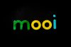 Vibrant and modern typography spells 'mooi' in green, yellow, and blue on black.